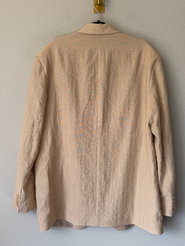 The Nkc Store Beige Oversized Linen Workwear Blazer — image 4 of 7
